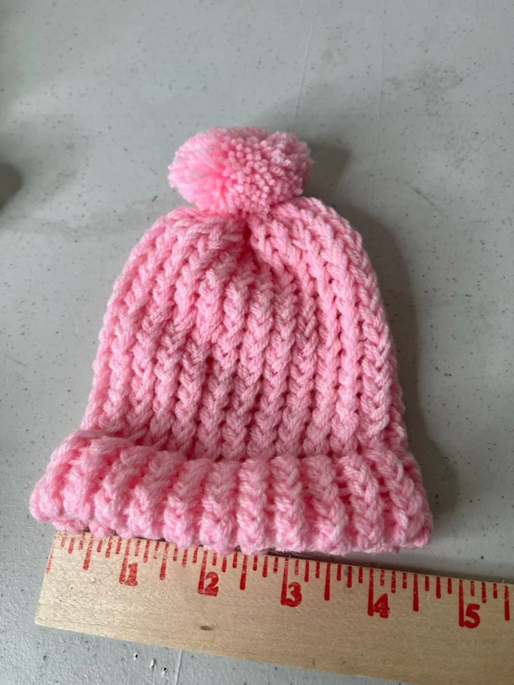 Newborn pink beanie